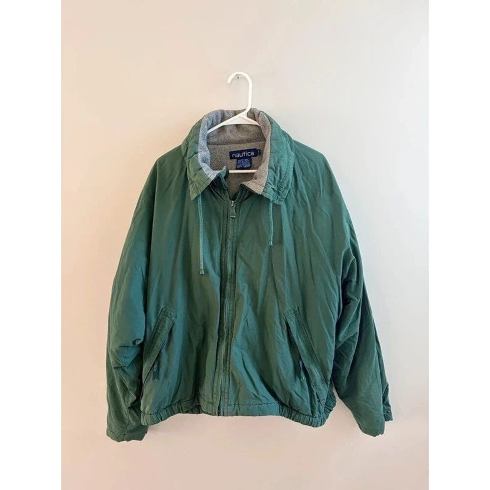 Vintage Nautica Fleece Bomber Jacket, fall, winter, outdoors, retro, streetwear